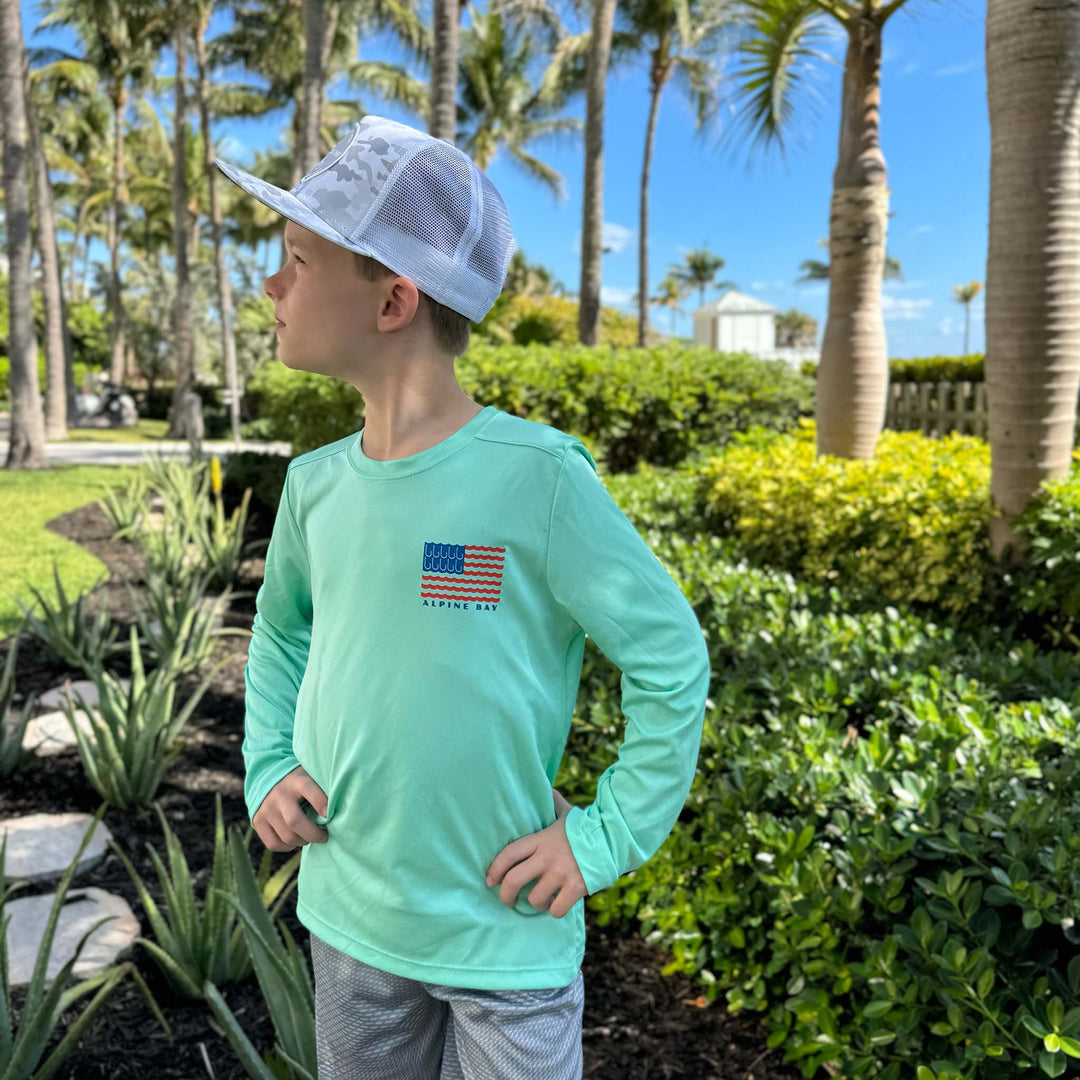 Hooked on America -  UV Long-Sleeved Youth Performance Tee
