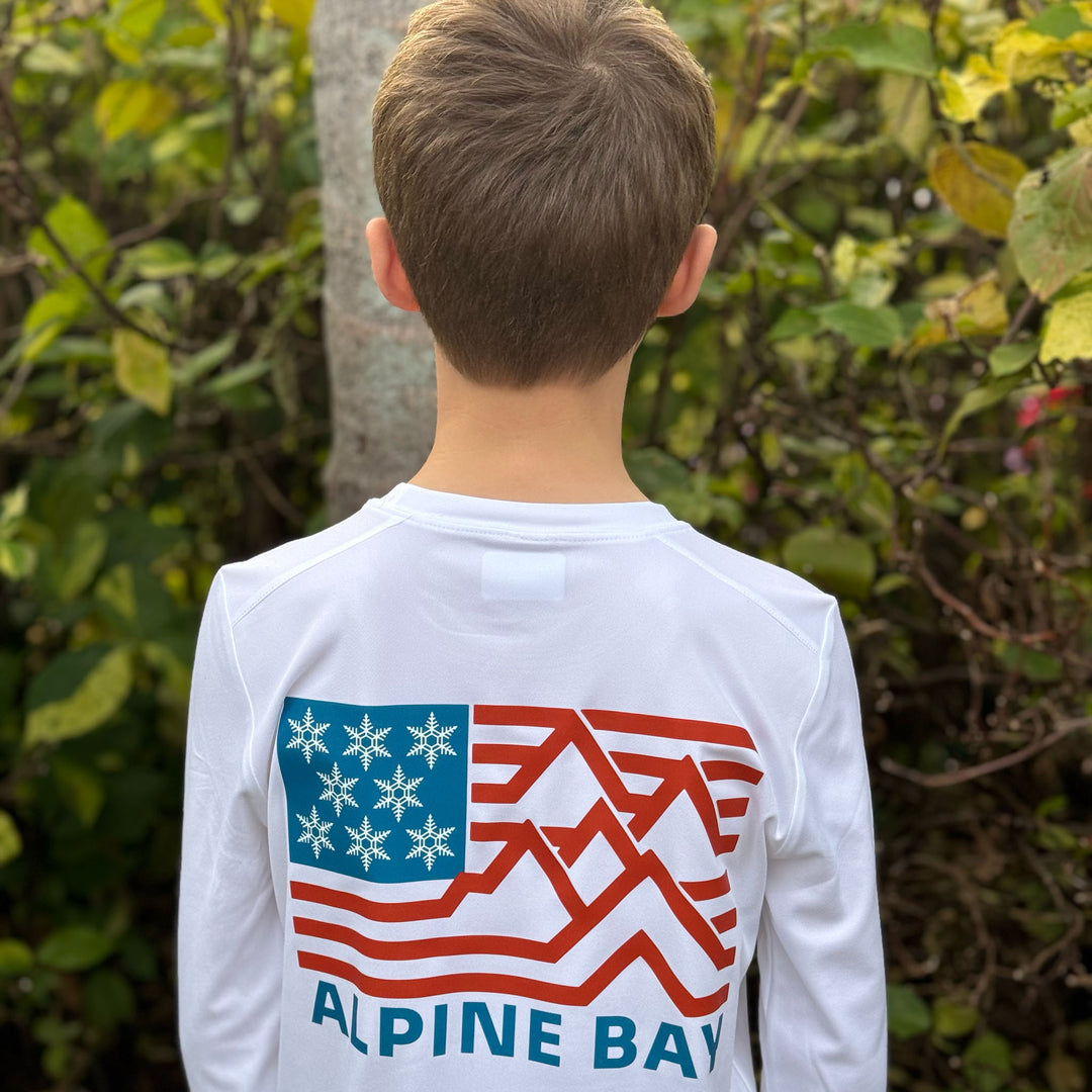 Red, White, & Snow - UV Long-Sleeved Youth Performance Tee