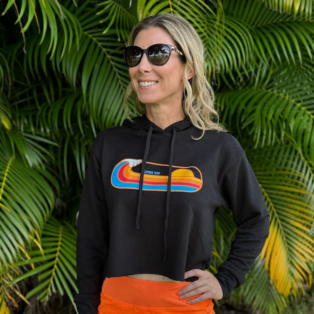 Sunny Vibes - Adult Cropped Sueded Fleece Hoodie